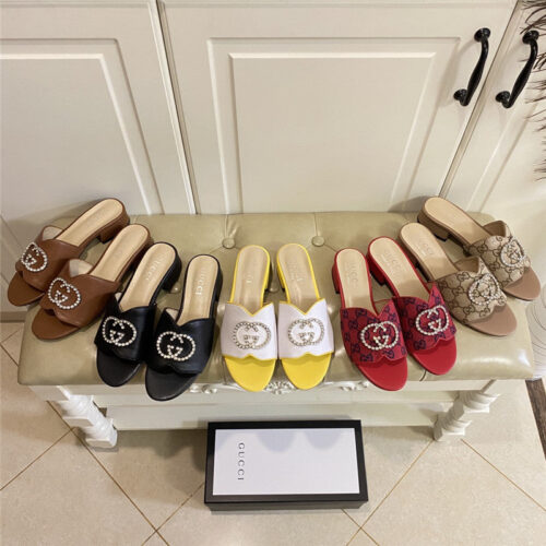 High Quality Luxury Gucci GG Diamond Buckle Slippers product detail