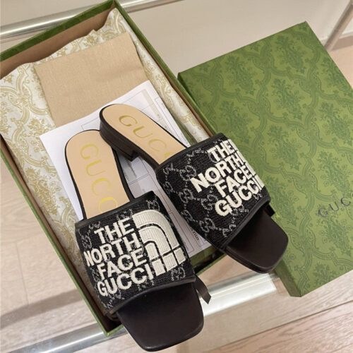 High Quality Luxury Gucci Denim Pattern Embroidery Slippers product detail