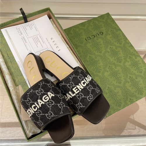 High Quality Luxury Gucci Denim Pattern Embroidery Slippers – Style 23283 product detail
