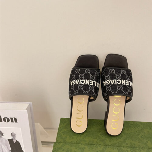 High Quality Luxury Gucci Denim Pattern Embroidery Slippers – Style 23283 product detail