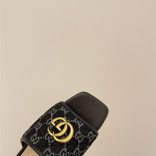 High Quality Luxury Gucci Denim Pattern Embroidery Slippers – Style 21587 product detail