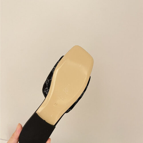High Quality Luxury Gucci Denim Pattern Embroidery Slippers – Style 21587 product detail
