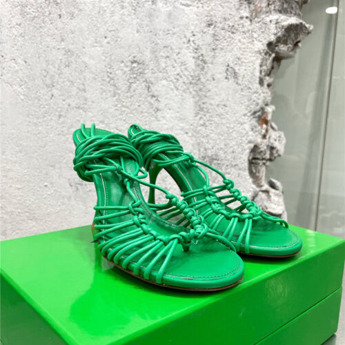 High Quality Luxury Bottega Veneta Strappy Heeled Sandals – Style 05318