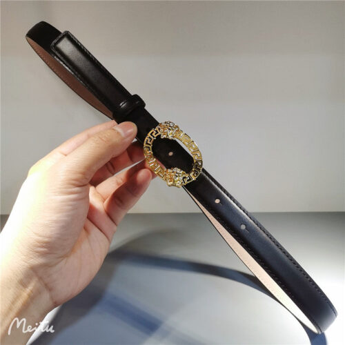 High Quality Luxury Versace 2.0 Collar Buckle Rivet Belt alternate view