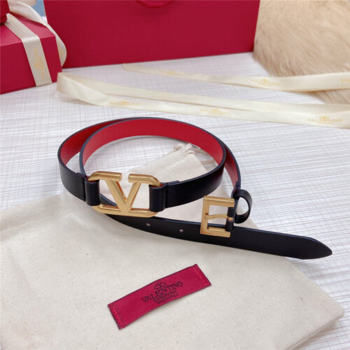 High Quality Luxury Valentino V Buckle Belt – Style 52550 alternate view