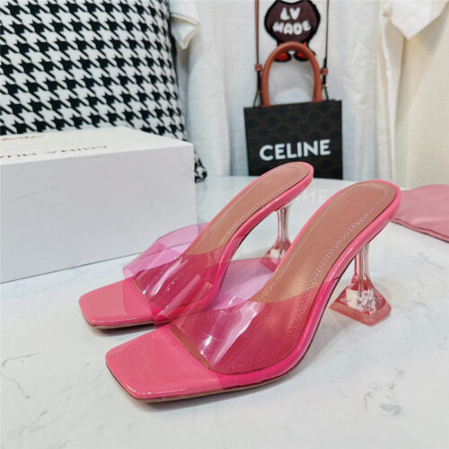High Quality Luxury Amina Muaddi Pvc Heel Pumps – Style 53987 product detail