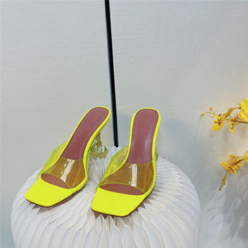 High Quality Luxury Amina Muaddi Pvc Heel Pumps alternate view