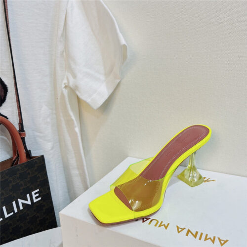 High Quality Luxury Amina Muaddi Pvc Heel Pumps product detail
