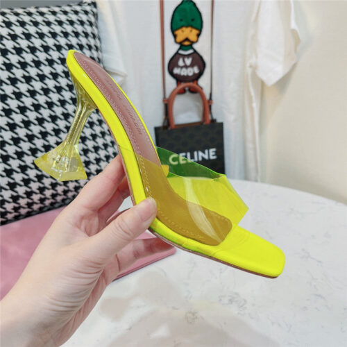 High Quality Luxury Amina Muaddi Pvc Heel Pumps product detail
