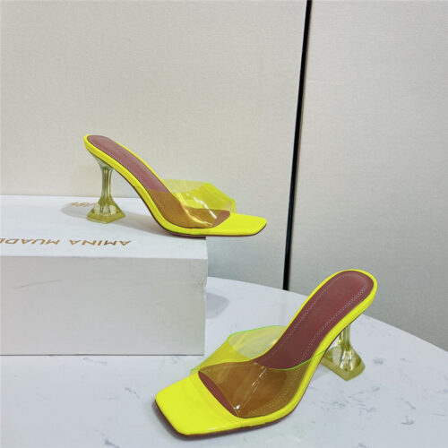 High Quality Luxury Amina Muaddi Pvc Heel Pumps product detail