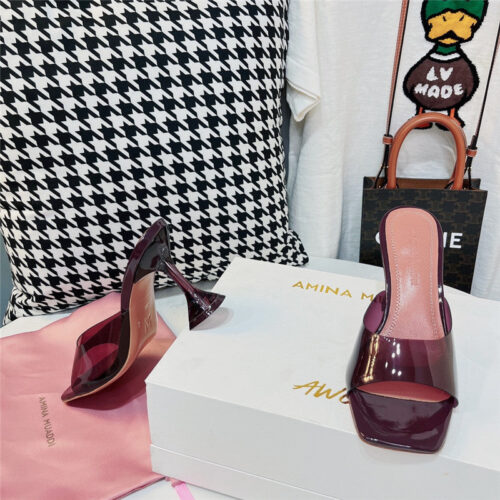 High Quality Luxury Amina Muaddi Pvc Heel Pumps – Style 81667 product detail
