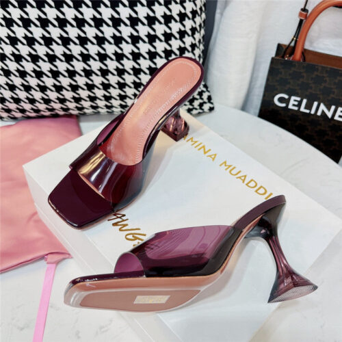 High Quality Luxury Amina Muaddi Pvc Heel Pumps – Style 81667 product detail
