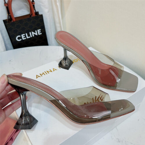High Quality Luxury Amina Muaddi Pvc Heel Pumps – Style 12739 product detail