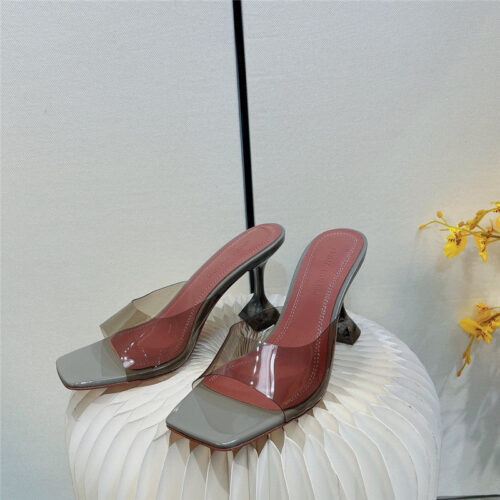 High Quality Luxury Amina Muaddi Pvc Heel Pumps – Style 12739 product detail