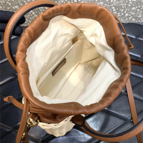 High Quality Luxury Valentino Vlogo Signature Wicker Bucket Bag product detail