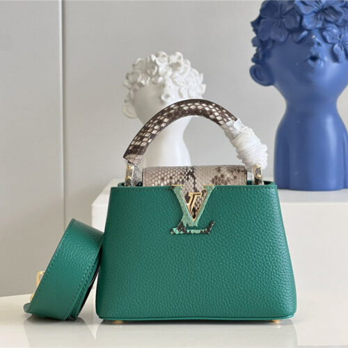 High Quality Luxury Louis Vuitton Capucines Mini Bag Green