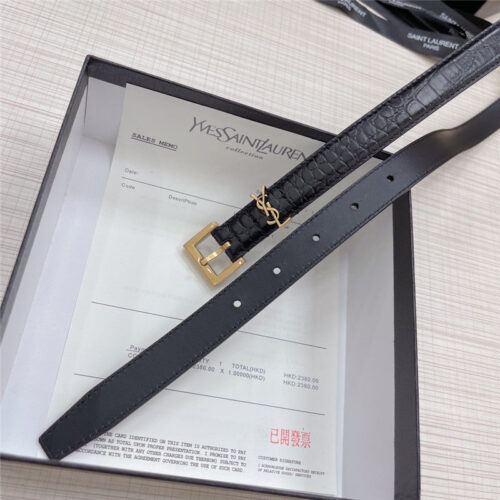 High Quality Luxury YSL Crocodile Grain Top Layer Leather Belt – Style 88102 product detail