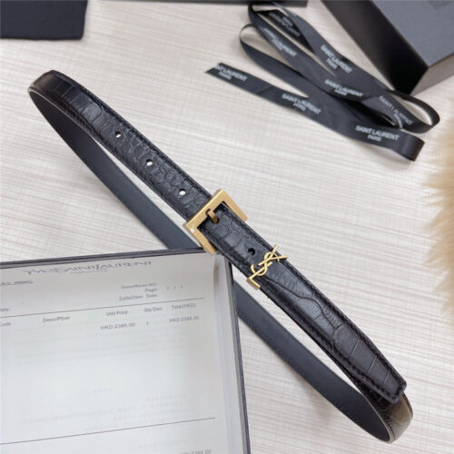 High Quality Luxury YSL Crocodile Grain Top Layer Leather Belt – Style 88102 product detail