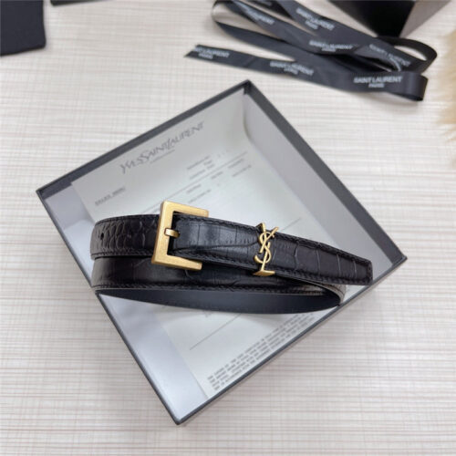 High Quality Luxury YSL Crocodile Grain Top Layer Leather Belt – Style 88102 product detail