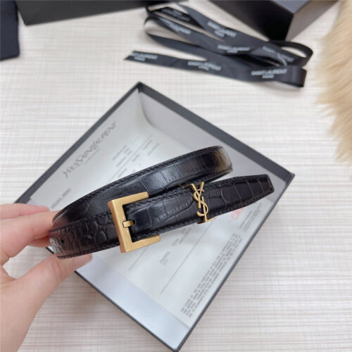 High Quality Luxury YSL Crocodile Grain Top Layer Leather Belt – Style 88102 product detail