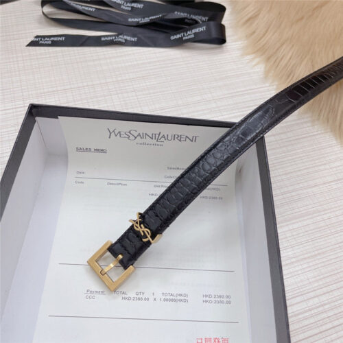 High Quality Luxury YSL Crocodile Grain Top Layer Leather Belt – Style 88102 product detail