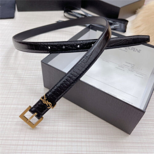 High Quality Luxury YSL Crocodile Grain Top Layer Leather Belt – Style 88102