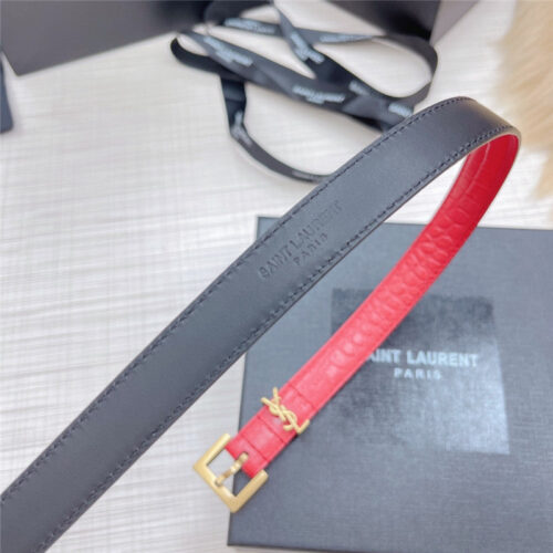 High Quality Luxury YSL Crocodile Grain Top Layer Leather Belt product detail