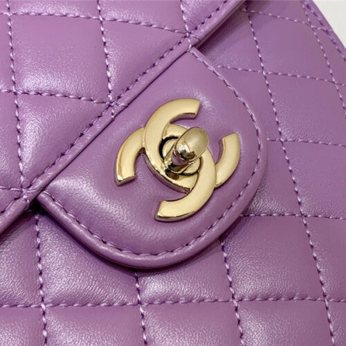 High Quality Luxury Chanel Diamond Heart Bag Purple product detail