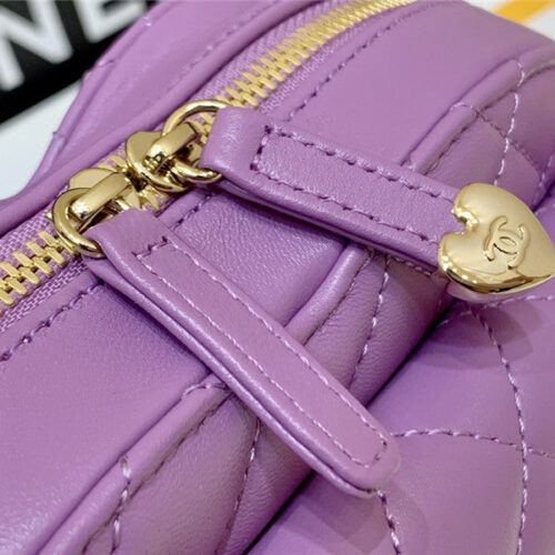 High Quality Luxury Chanel Diamond Heart Bag Purple product detail