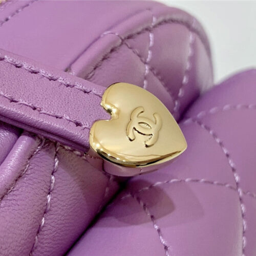High Quality Luxury Chanel Diamond Heart Bag Purple product detail