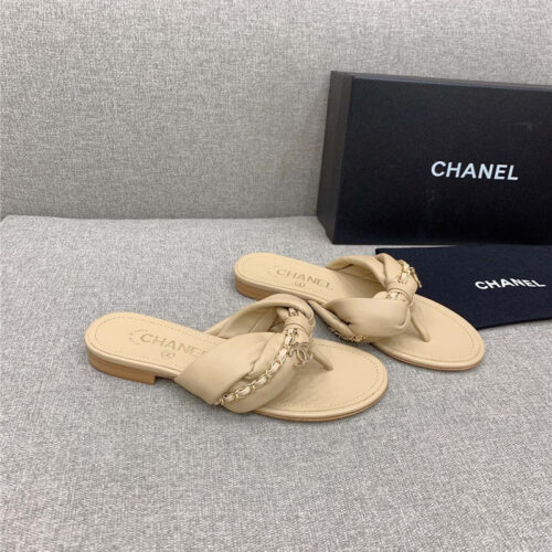 High Quality Luxury Chanel Flip-Flop Chain Sheepskin Slippers – Style 17702