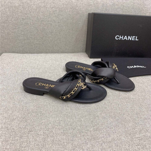 High Quality Luxury Chanel Flip-Flop Chain Sheepskin Slippers