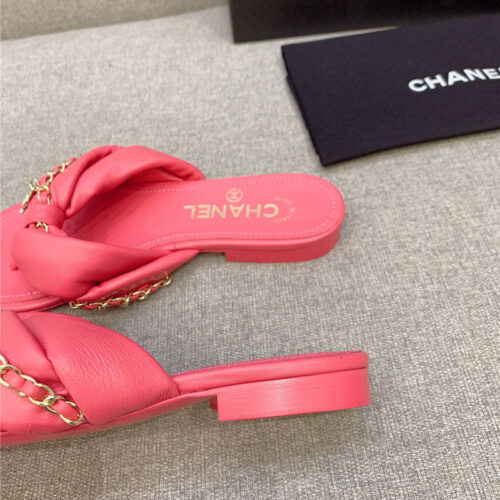 High Quality Luxury Chanel Flip-Flop Chain Sheepskin Slippers – Style 14310 product detail