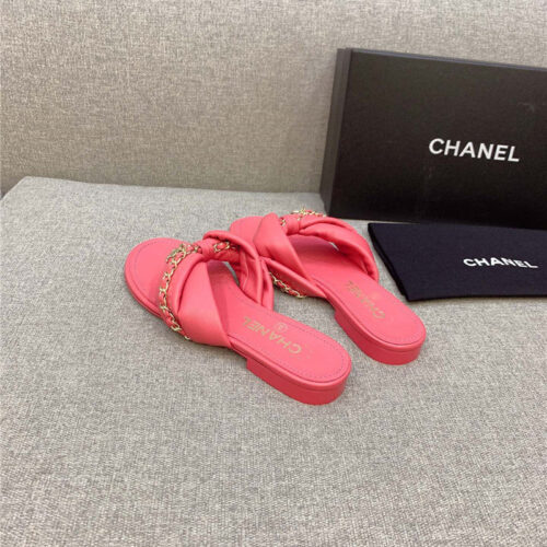 High Quality Luxury Chanel Flip-Flop Chain Sheepskin Slippers – Style 14310 product detail