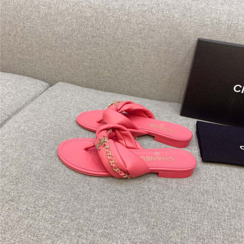 High Quality Luxury Chanel Flip-Flop Chain Sheepskin Slippers – Style 14310 alternate view