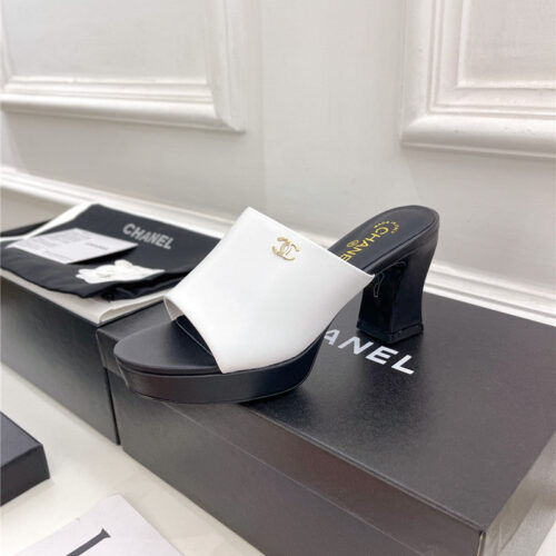 High Quality Luxury Chanel Platform High Heel Slippers – Style 33830 product detail