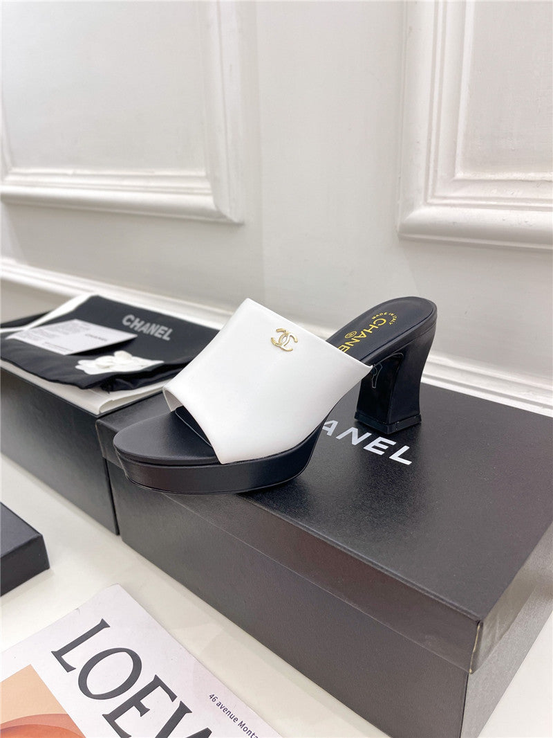High Quality Luxury Chanel Platform High Heel Slippers – Style 33830 product detail