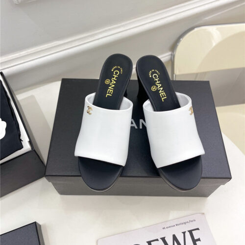 High Quality Luxury Chanel Platform High Heel Slippers – Style 33830 product detail