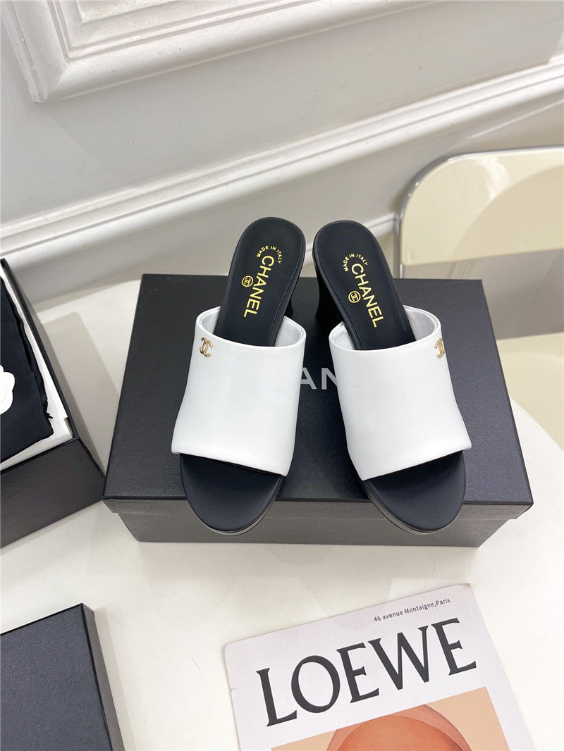 High Quality Luxury Chanel Platform High Heel Slippers – Style 33830 product detail