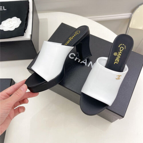 High Quality Luxury Chanel Platform High Heel Slippers – Style 33830 product detail