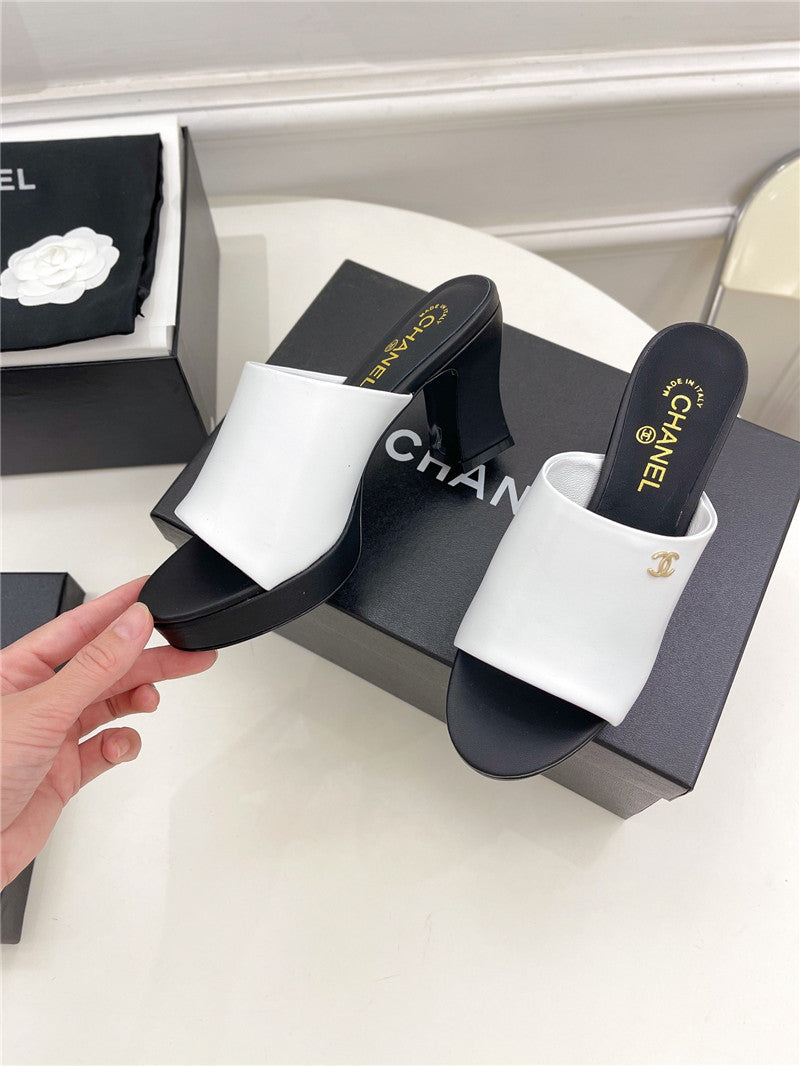 High Quality Luxury Chanel Platform High Heel Slippers – Style 33830 product detail