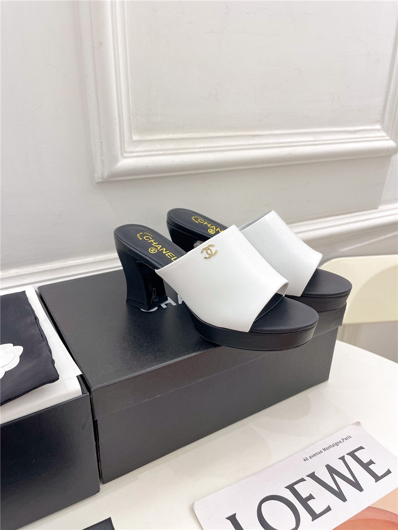 High Quality Luxury Chanel Platform High Heel Slippers – Style 33830