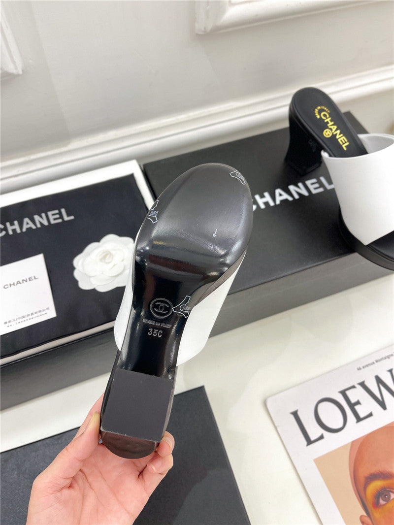 High Quality Luxury Chanel Platform High Heel Slippers – Style 33830 product detail