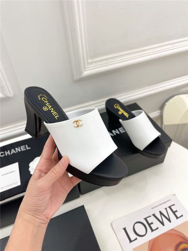 High Quality Luxury Chanel Platform High Heel Slippers – Style 33830 product detail