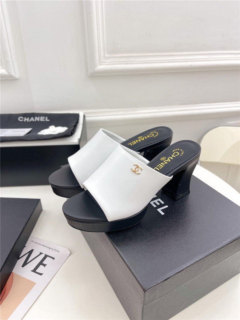 High Quality Luxury Chanel Platform High Heel Slippers – Style 33830 product detail