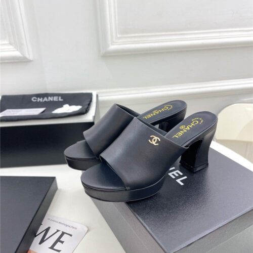 High Quality Luxury Chanel Platform High Heel Slippers – Style 02758 alternate view