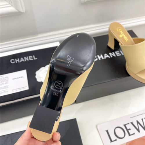 High Quality Luxury Chanel Platform High Heel Slippers – Style 04454 product detail