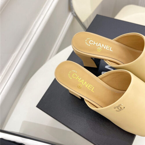 High Quality Luxury Chanel Platform High Heel Slippers – Style 04454 product detail