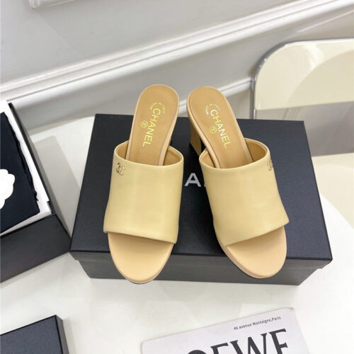 High Quality Luxury Chanel Platform High Heel Slippers – Style 04454 product detail