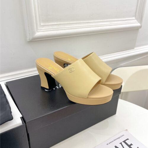 High Quality Luxury Chanel Platform High Heel Slippers – Style 04454